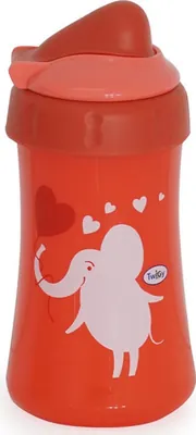 Twigy Flawless sports drinking cup with straw from 6M+ - red (elephant)
