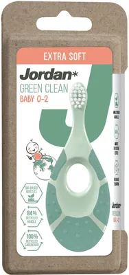 ג'ורדן מברשת שיניים רכה במיוחד GREEN CLEAN לתינוקות גילאי 0-2 סופט צבע ירוק
