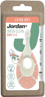 ג'ורדן מברשת שיניים רכה במיוחד GREEN CLEAN לתינוקות גילאי 0-2 סופט צבע ורוד