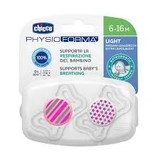 Chicco silicone pacifiers (pair) 6–16M Physio Micro Glow – Chicco PhysioForma Micro Lumi